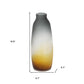 17" Charcoal And Orange Ombre Glass Table Vase