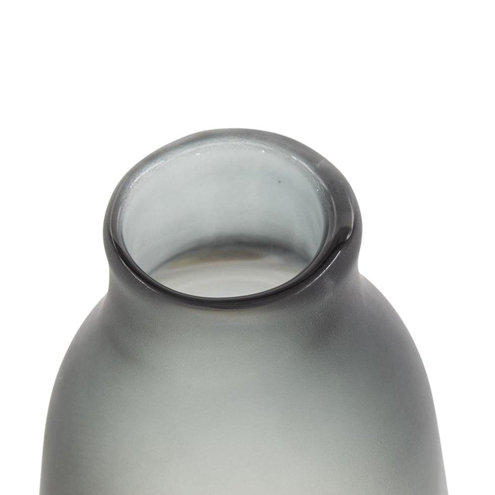 17" Charcoal And Orange Ombre Glass Table Vase