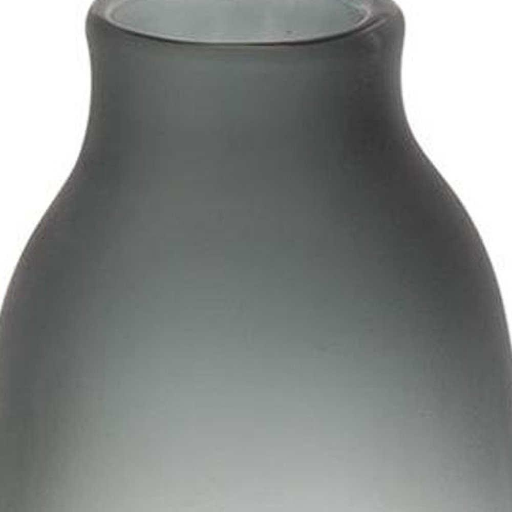 17" Charcoal And Orange Ombre Glass Table Vase