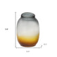 10" Charcoal And Orange Ombre Round Glass Table Vase