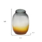 10" Charcoal And Orange Ombre Round Glass Table Vase