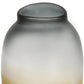 11" Charcoal And Orange Ombre Round Glass Table Vase