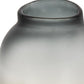 11" Charcoal And Orange Ombre Round Glass Table Vase