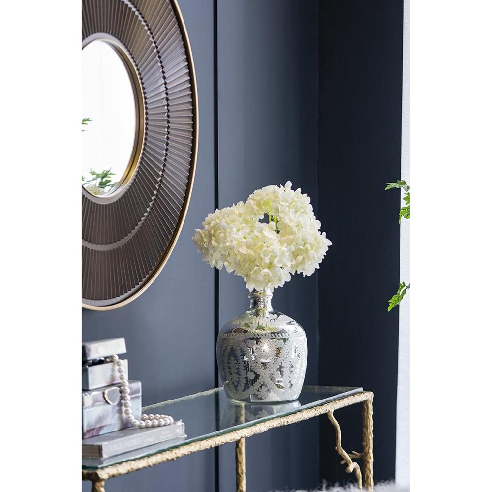 10" Silver Speckle Glass Table Vase