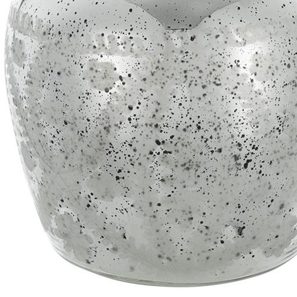 10" Silver Speckle Glass Table Vase