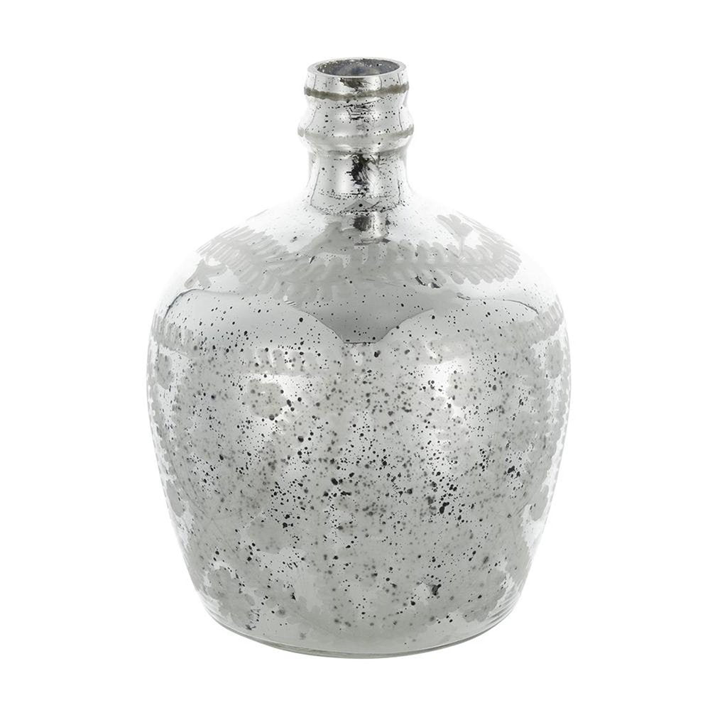 10" Silver Speckle Glass Table Vase