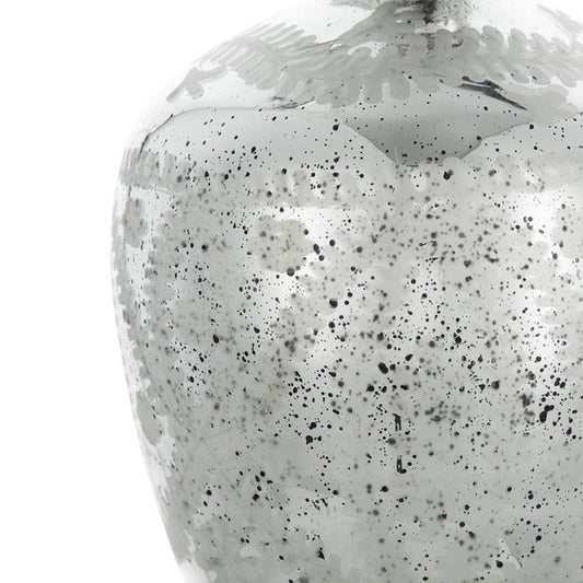 10" Silver Speckle Glass Table Vase
