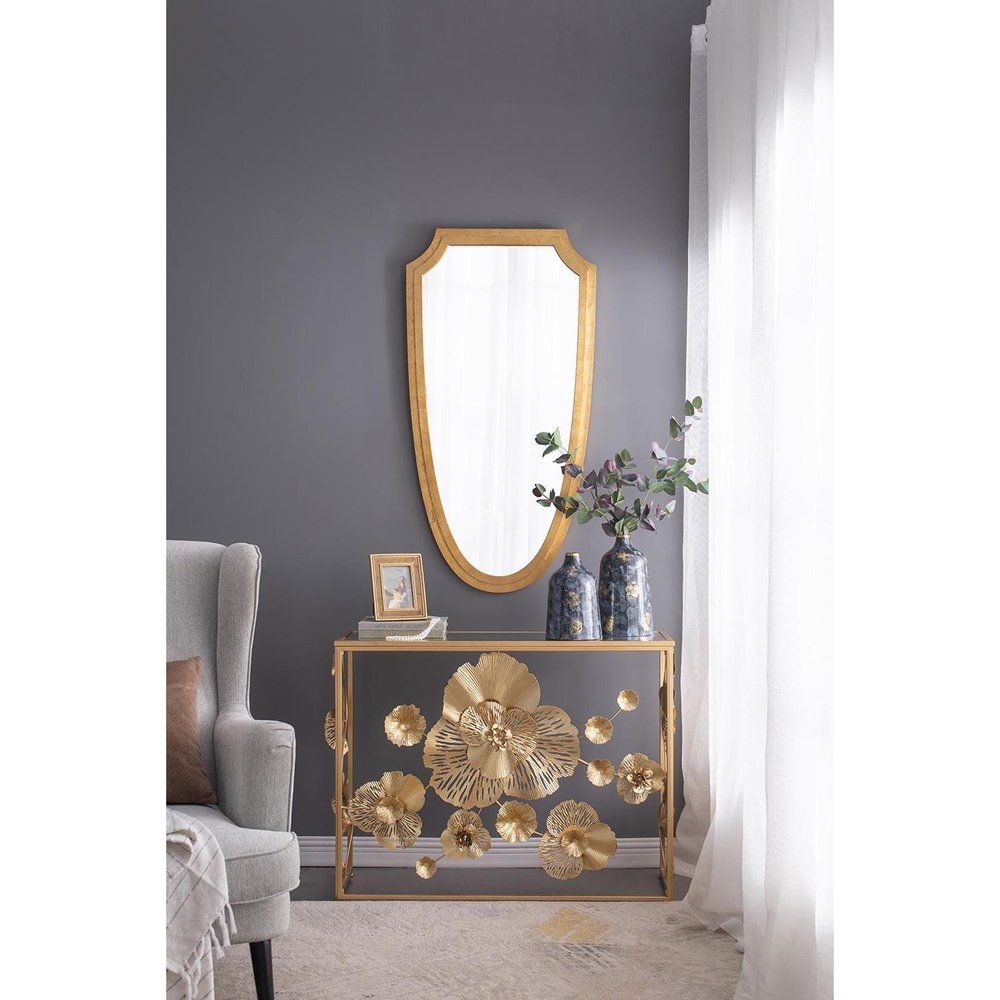 12" Blue And Gold Abstract Bud Glass Table Vase