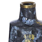 14" Blue And Gold Abstract Bud Glass Table Vase