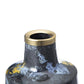 14" Blue And Gold Abstract Bud Glass Table Vase