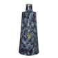 14" Blue And Gold Abstract Bud Glass Table Vase