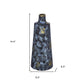 14" Blue And Gold Abstract Bud Glass Table Vase