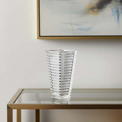11" Clear Geometric Glass Table Vase