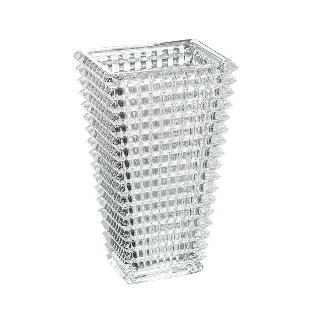 11" Clear Geometric Glass Table Vase