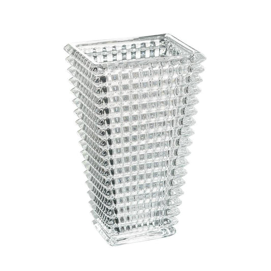 11" Clear Geometric Glass Table Vase