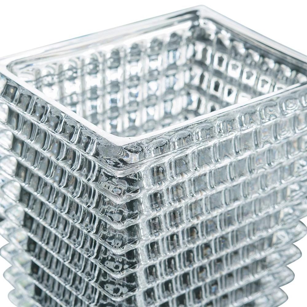 11" Clear Geometric Glass Table Vase