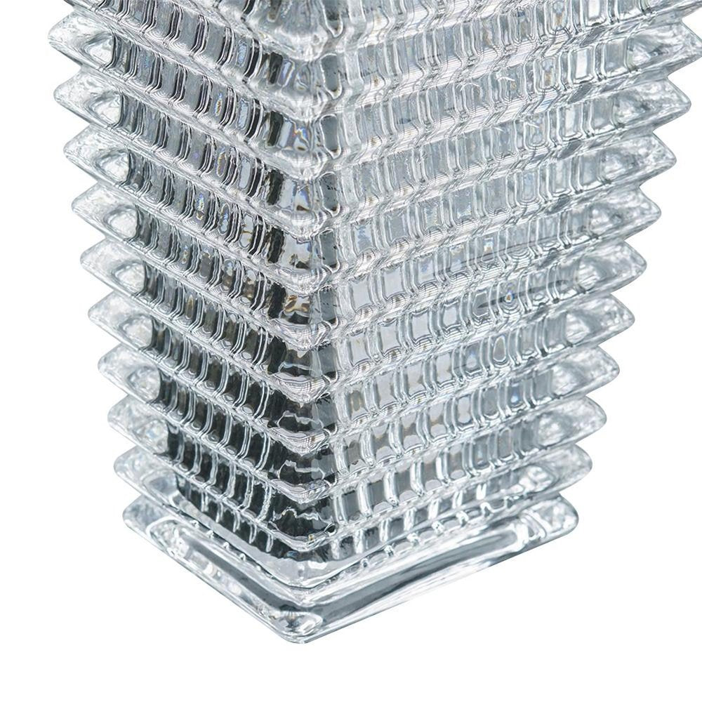 11" Clear Geometric Glass Table Vase