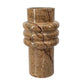 8" Brown Genuine Marble Ridged Table Vase