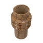 8" Brown Genuine Marble Ridged Table Vase