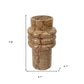 8" Brown Genuine Marble Ridged Table Vase