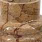 8" Brown Genuine Marble Ridged Table Vase