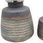 Set of Two Black And Gray Abstract Glass Round Table Vases