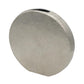 15" Silver Aluminum Round Disc Table Vase