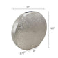 15" Silver Aluminum Round Disc Table Vase
