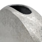 15" Silver Aluminum Round Disc Table Vase