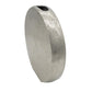 15" Silver Aluminum Round Disc Table Vase
