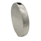 15" Silver Aluminum Round Disc Table Vase