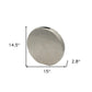 15" Silver Aluminum Round Disc Table Vase