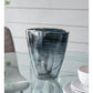 9" Charcoal Abstract Swirl Art Glass Table Vase
