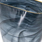 9" Charcoal Abstract Swirl Art Glass Table Vase
