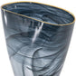 9" Charcoal Abstract Swirl Art Glass Table Vase