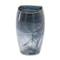 9" Charcoal Abstract Swirl Art Glass Table Vase