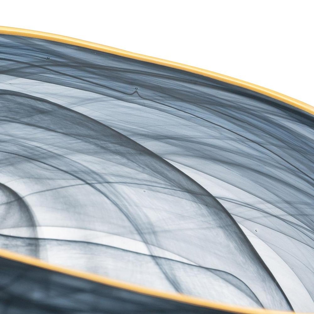 9" Charcoal Abstract Swirl Art Glass Table Vase