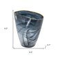9" Charcoal Abstract Swirl Art Glass Table Vase