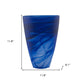 12" Blue Abstract Swirl Glass Tapered Table Vase