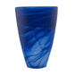 12" Blue Abstract Swirl Glass Tapered Table Vase