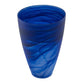 12" Blue Abstract Swirl Glass Tapered Table Vase
