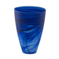 12" Blue Abstract Swirl Glass Tapered Table Vase