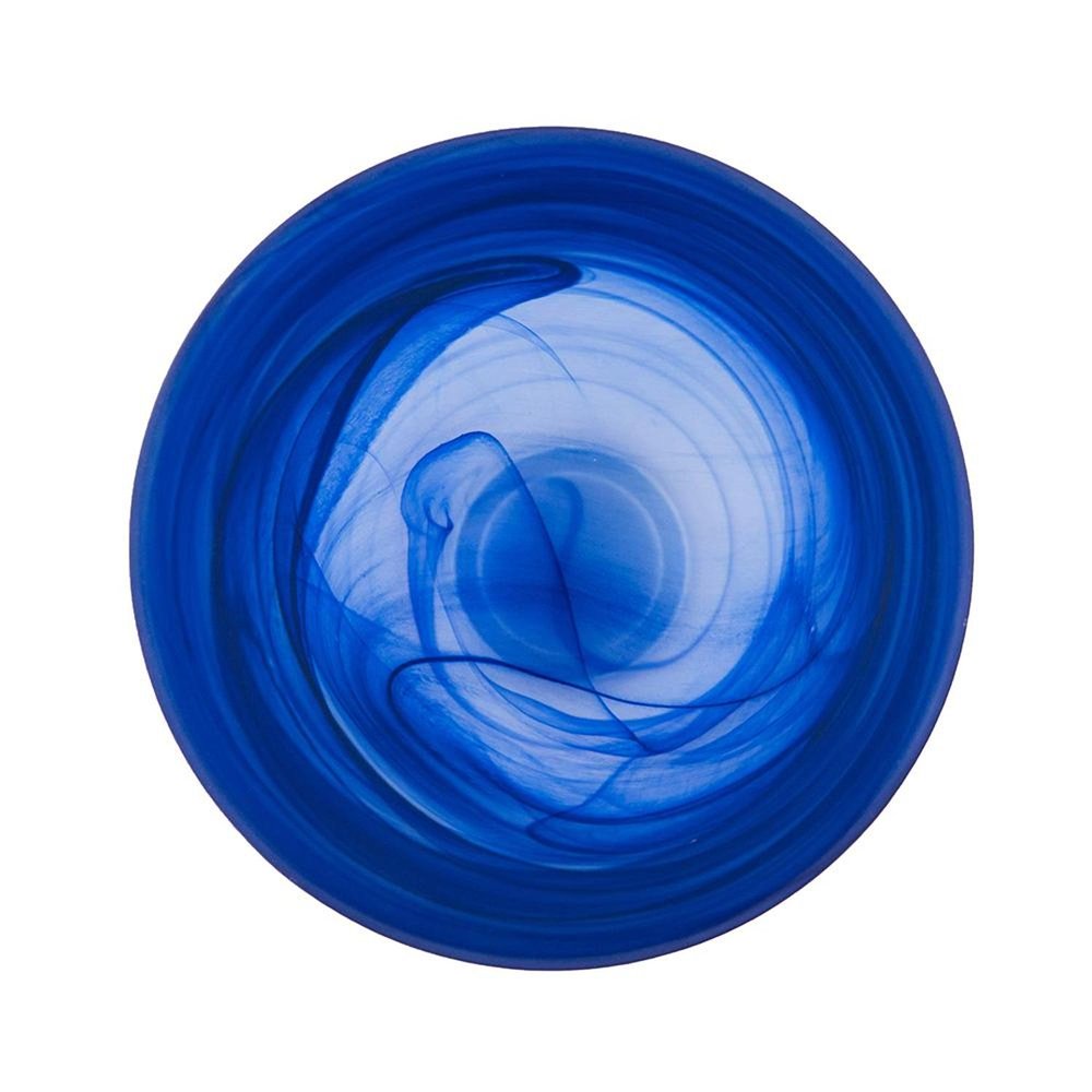 12" Blue Abstract Swirl Glass Tapered Table Vase