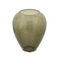 14" Dark Green And Gold Glass And Metal Round Ginger Jar