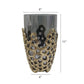 11" Black And Gold Glass And Aluminum Geo Circles Table Vase