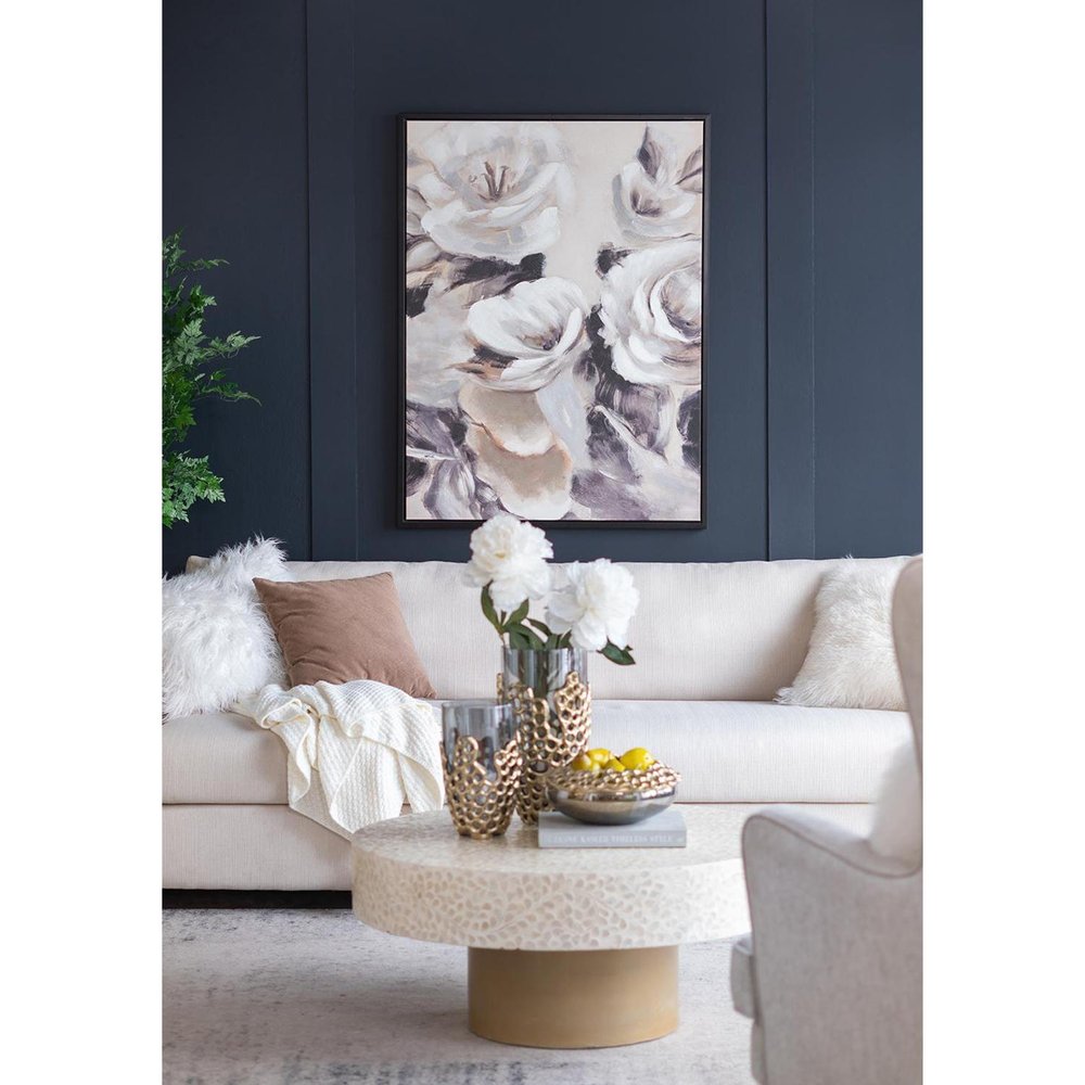 11" Black And Gold Glass And Aluminum Geo Circles Table Vase