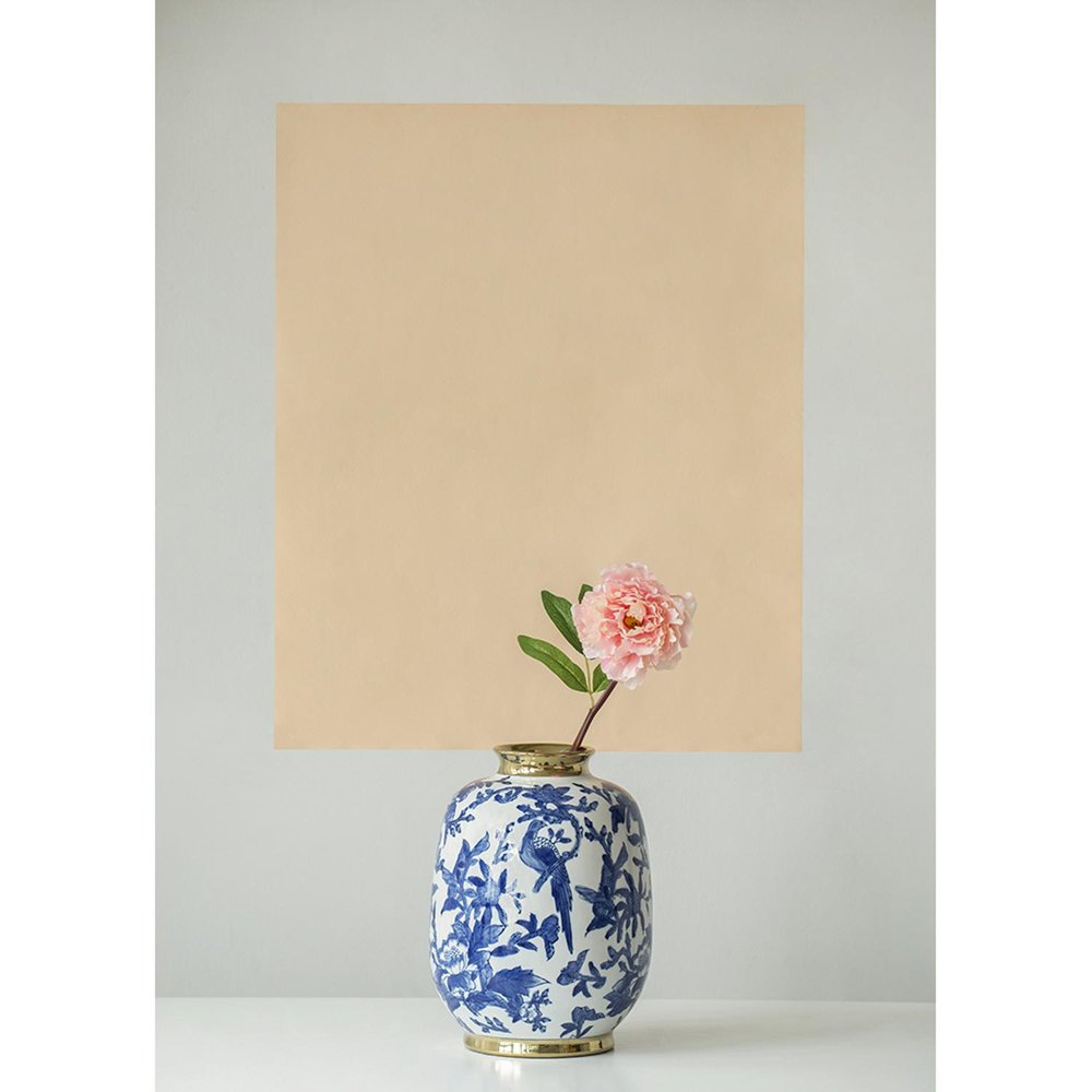 11" Blue White And Gold Chinoiserie Floral Porcelain Table Vase