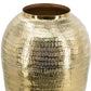 17" Gold Hammered Aluminum Urn Table Vase