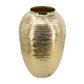 17" Gold Hammered Aluminum Urn Table Vase