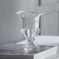 Set of Two Clear Glass Urn Table Vases